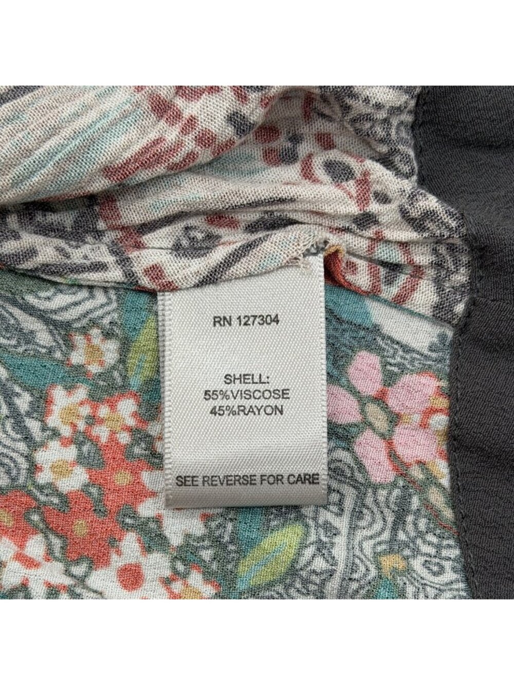 Vincente Womens Size L Open Front Kimono Embroidered Floral Boho Cardigan Gray - Picture 7 of 8